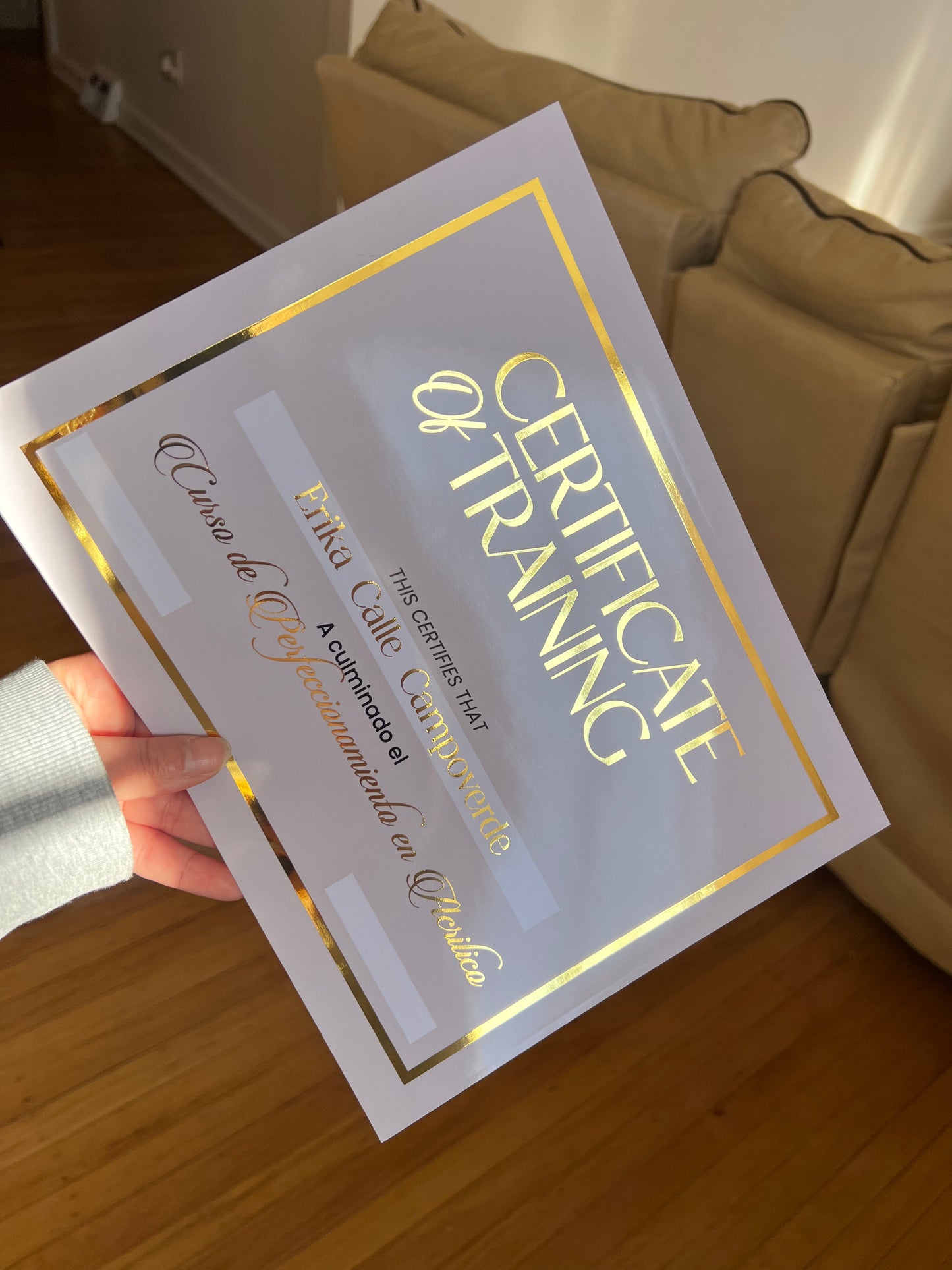 Custom Foil Certificate (DESIGN & PRINT)