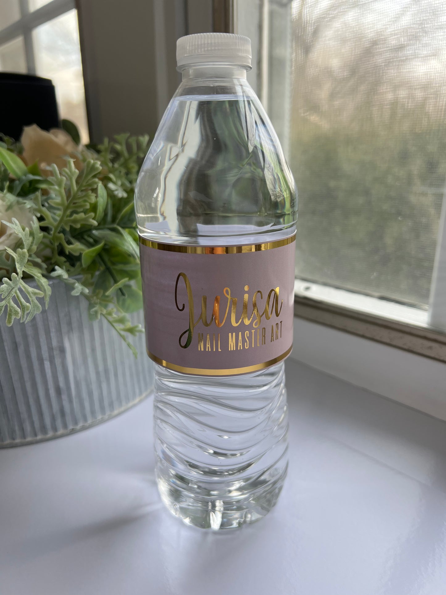 Foil Water Bottle Label (Design + Print)