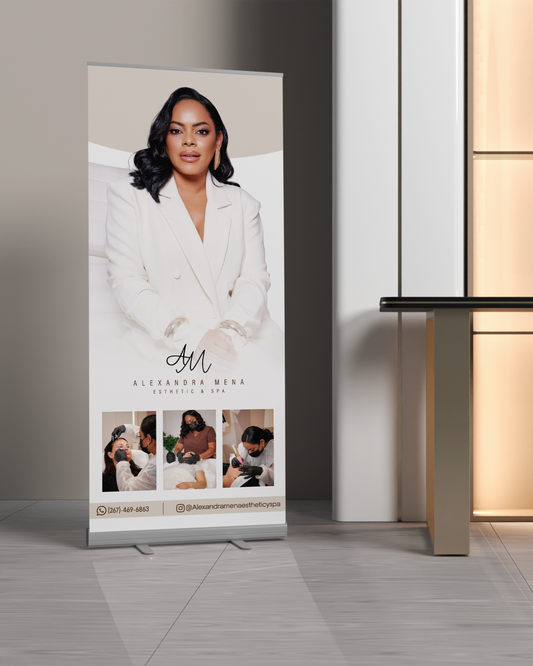 Retractable Banner 33x80 (PRINT / DESIGN BASED INCLUDED)